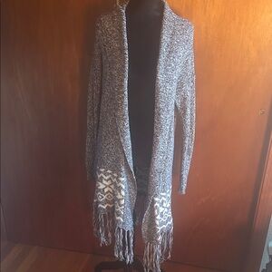 Aerie Blue and White Patterned Cardigan